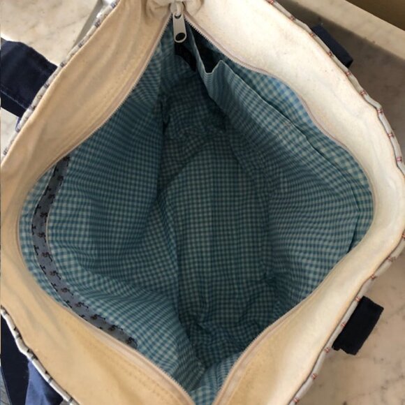 VINEYARD VINES Classic Canvas Uncle Sam Tote Bag Blue & White 17" - Picture 9 of 16